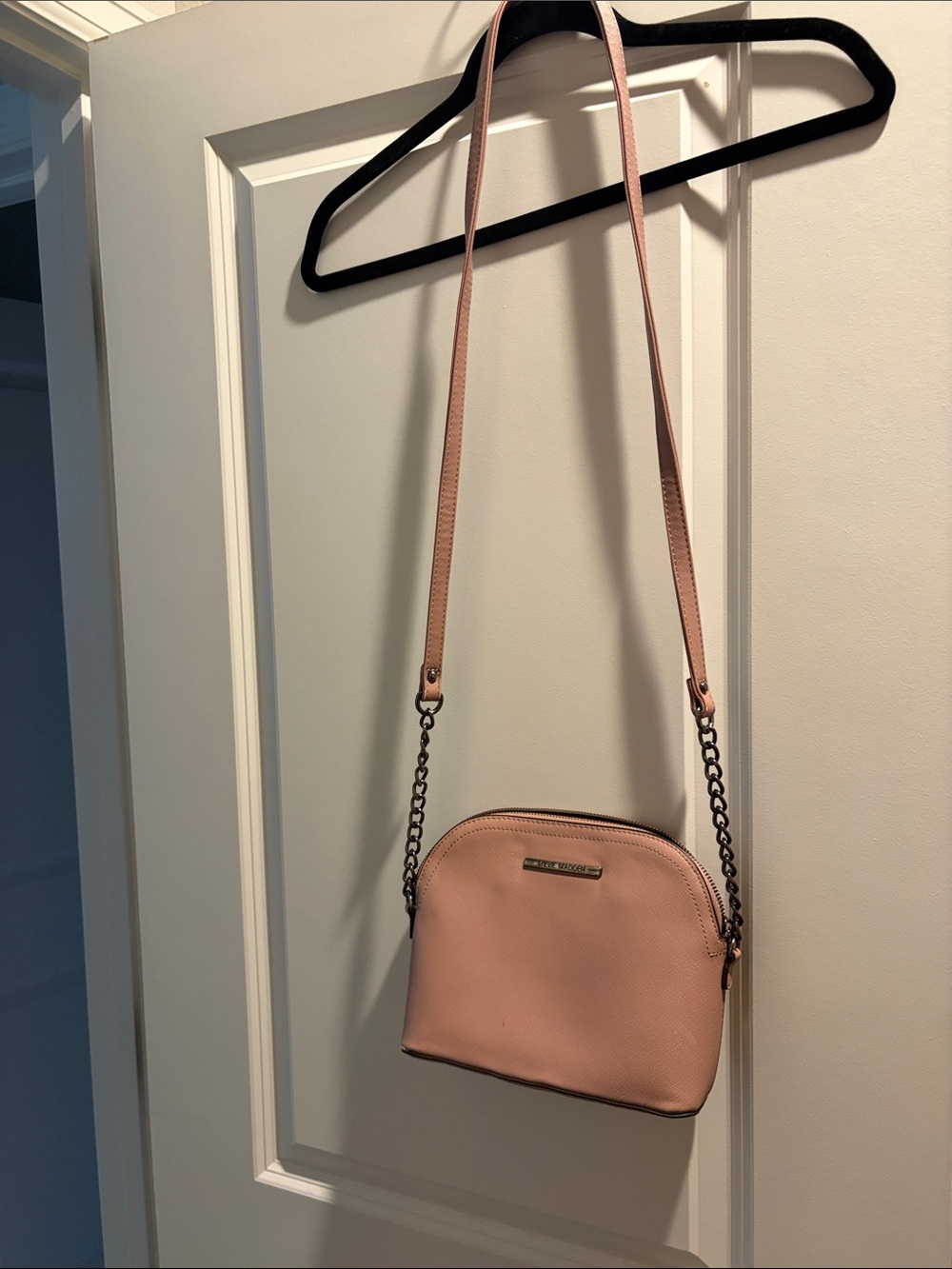 Steve Madden Blush Pink Chain-Accent Crossbody Bag